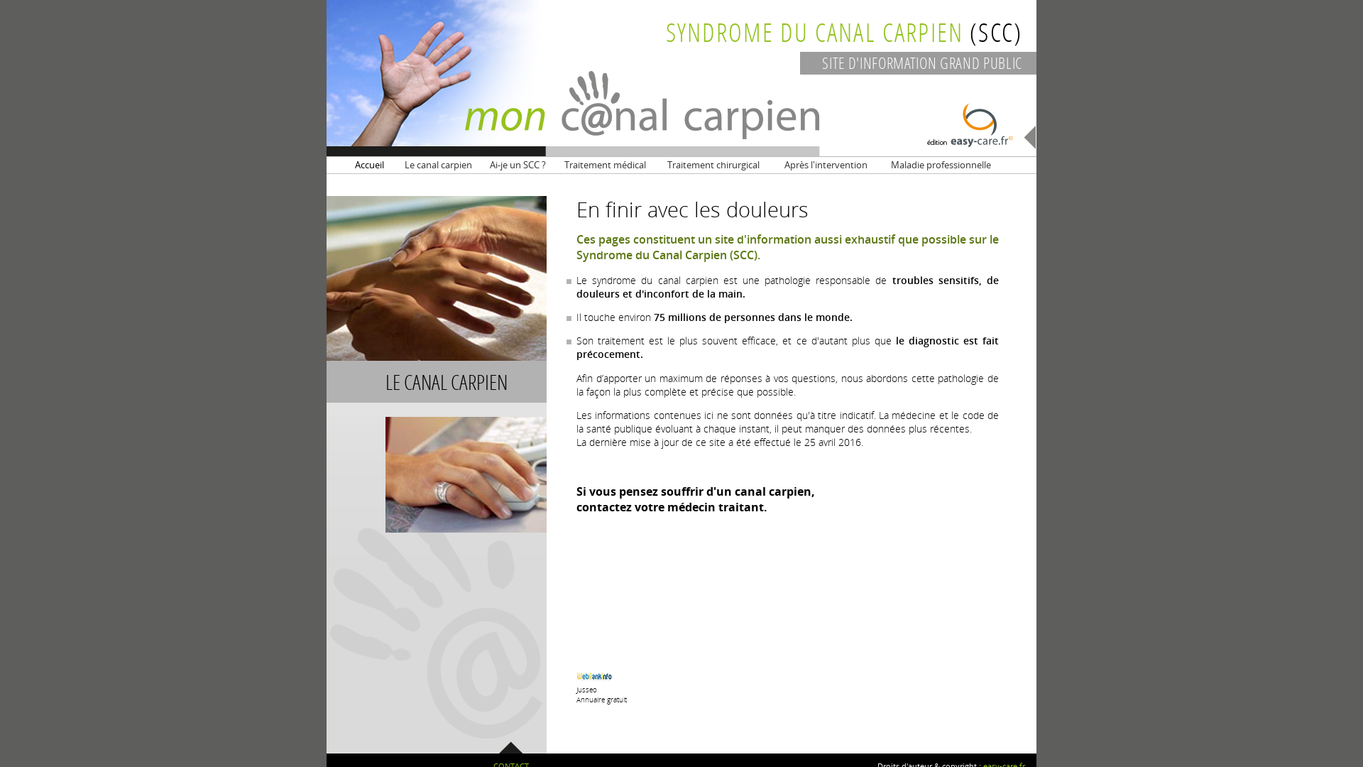Capture d'écran de Canal carpien
