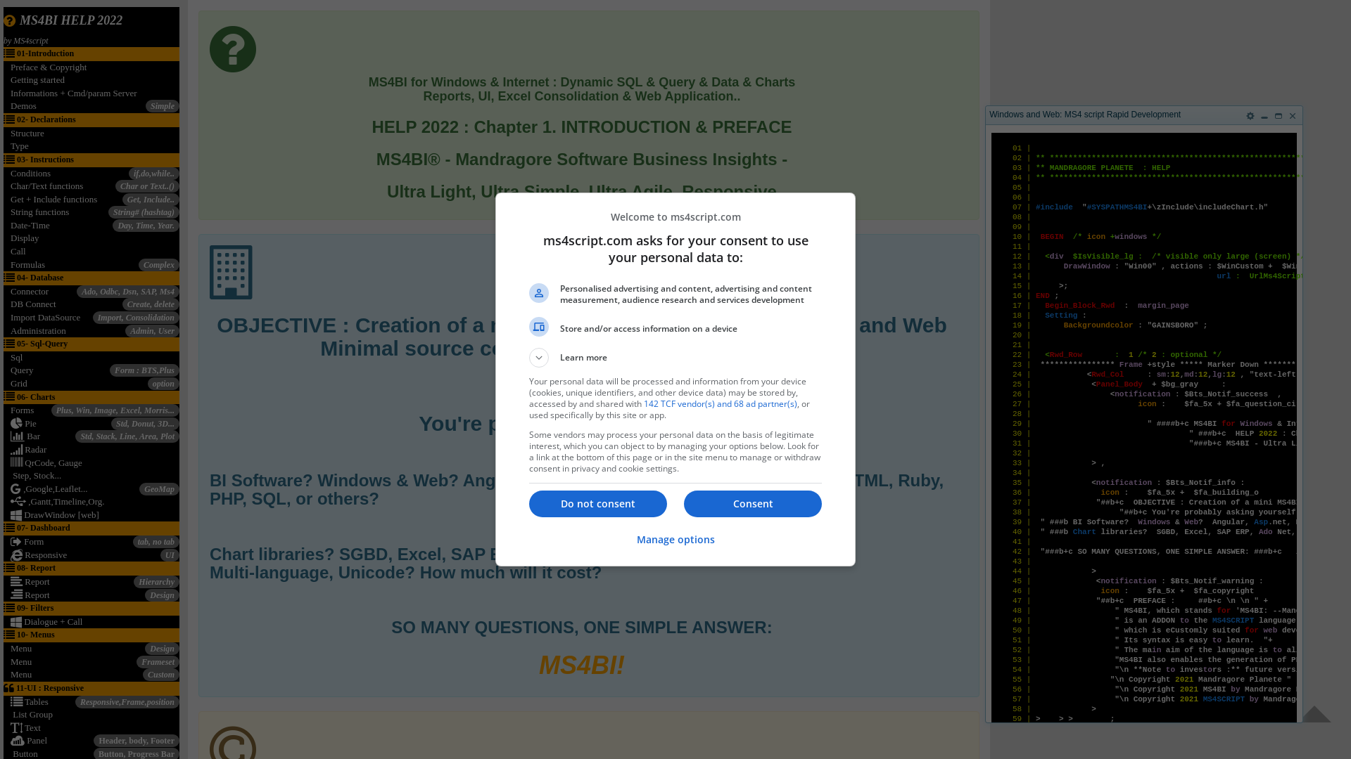 Capture d'écran de A new dimension of Business Intelligence :
Simple, Light, Windows & Internet, Full Responsive, Cloud, Agile project, free version