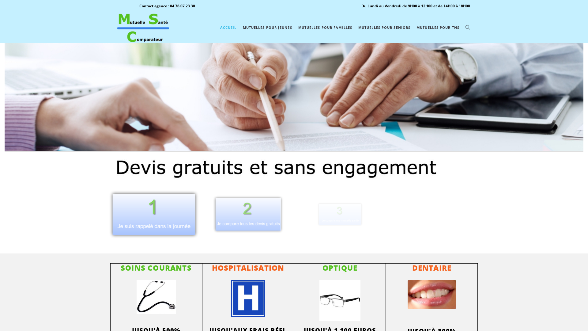 Capture d'écran de Comparateur et souscription de Mutuelles santé en ligne. Notre comparateur vous aide à comparer les offres des Mutuelles pour faire le bon choix.