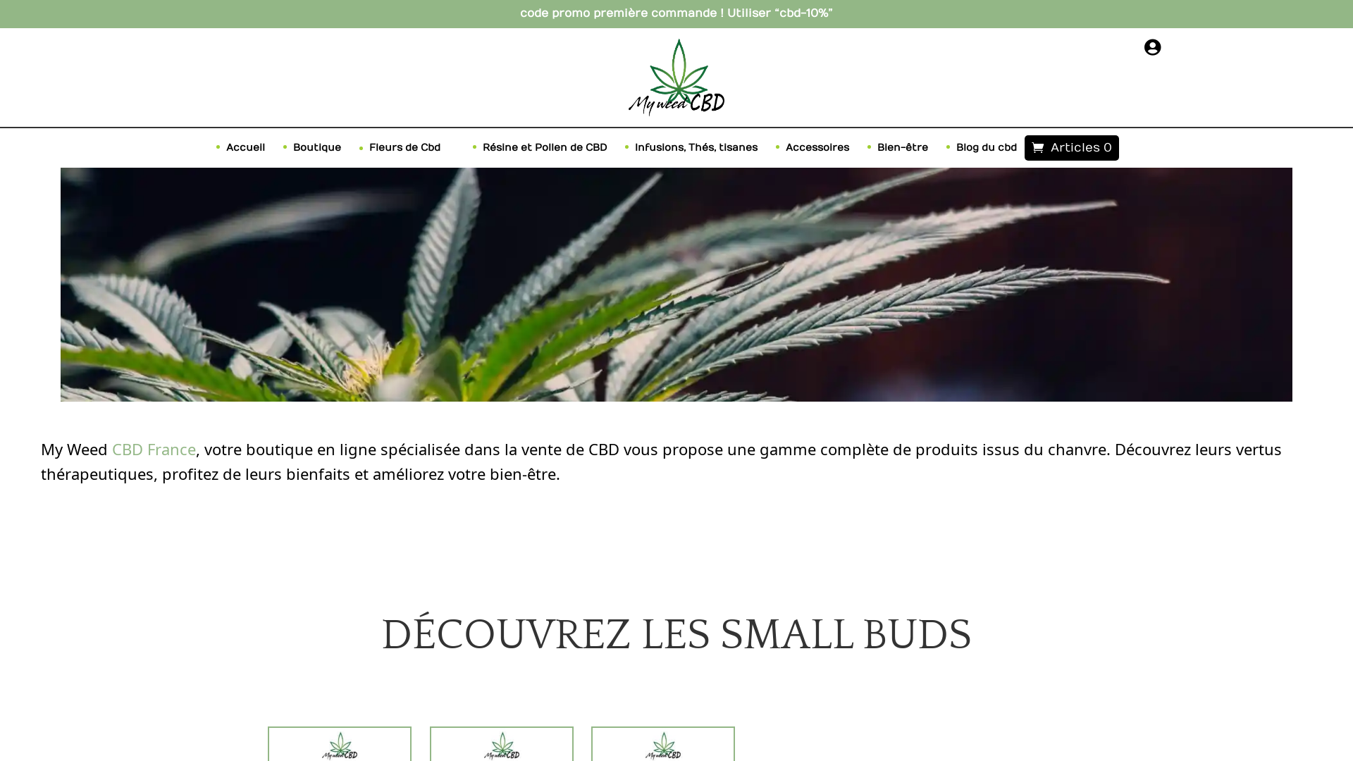 Capture d'écran de Boutique de CBD en ligne : vente de CBD légal en France