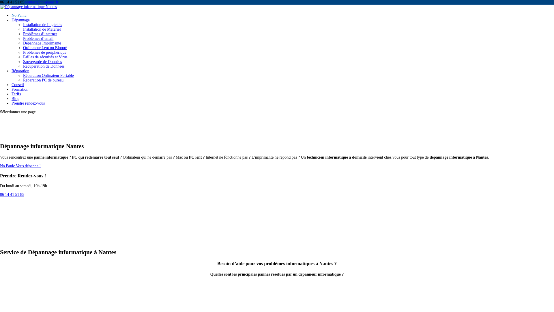 Capture d'écran de Dépannage informatique internet et multimédia à domicile sur Nantes