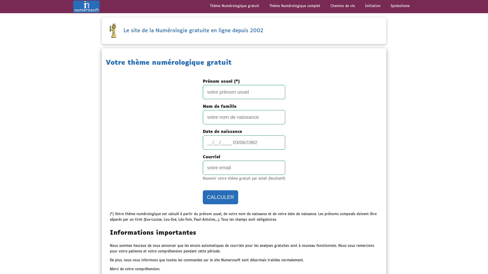 Capture d'écran de Numérologie gratuite : Découvrez le secret de vos prénom, nom et date de naissance et lisez votre thème numérologique gratuit avec ou complet avec vos prévisions 2018-2019-2020 !