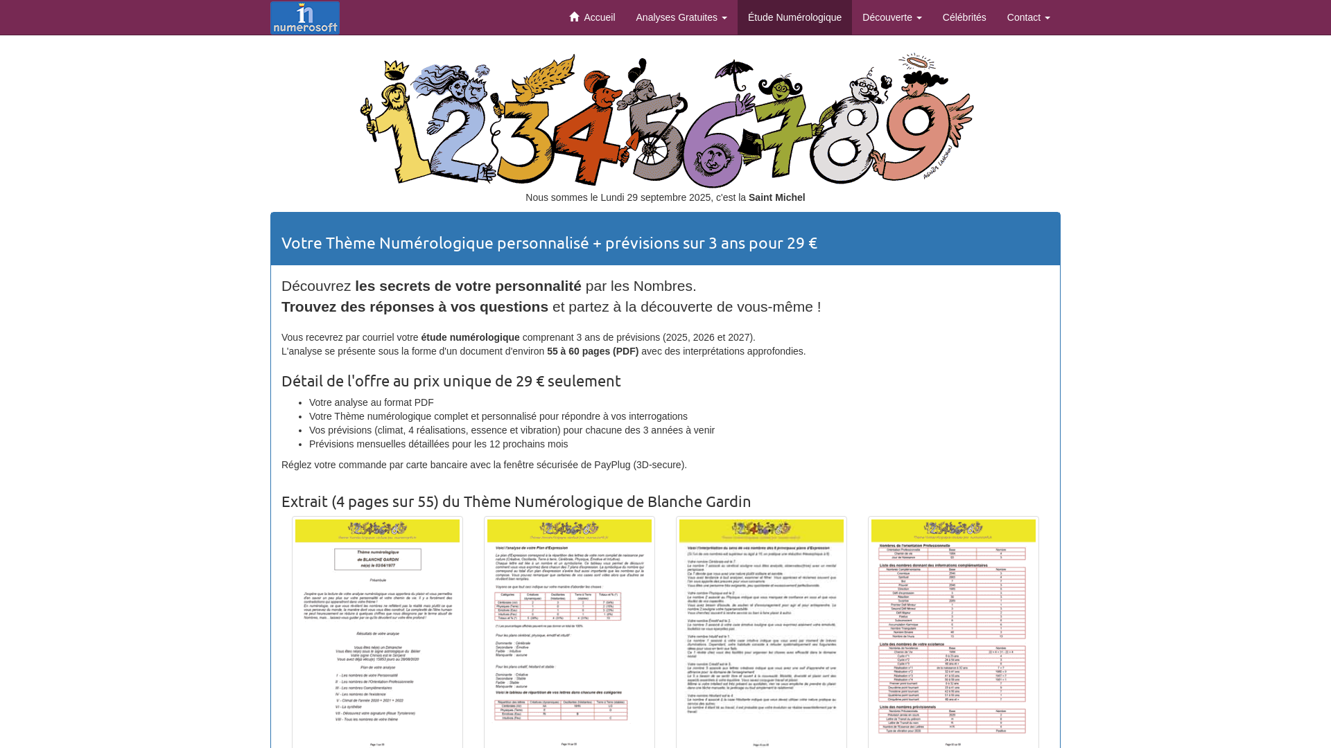 Numérologie gratuite - étude numérologique et prévisions sur 3 ans