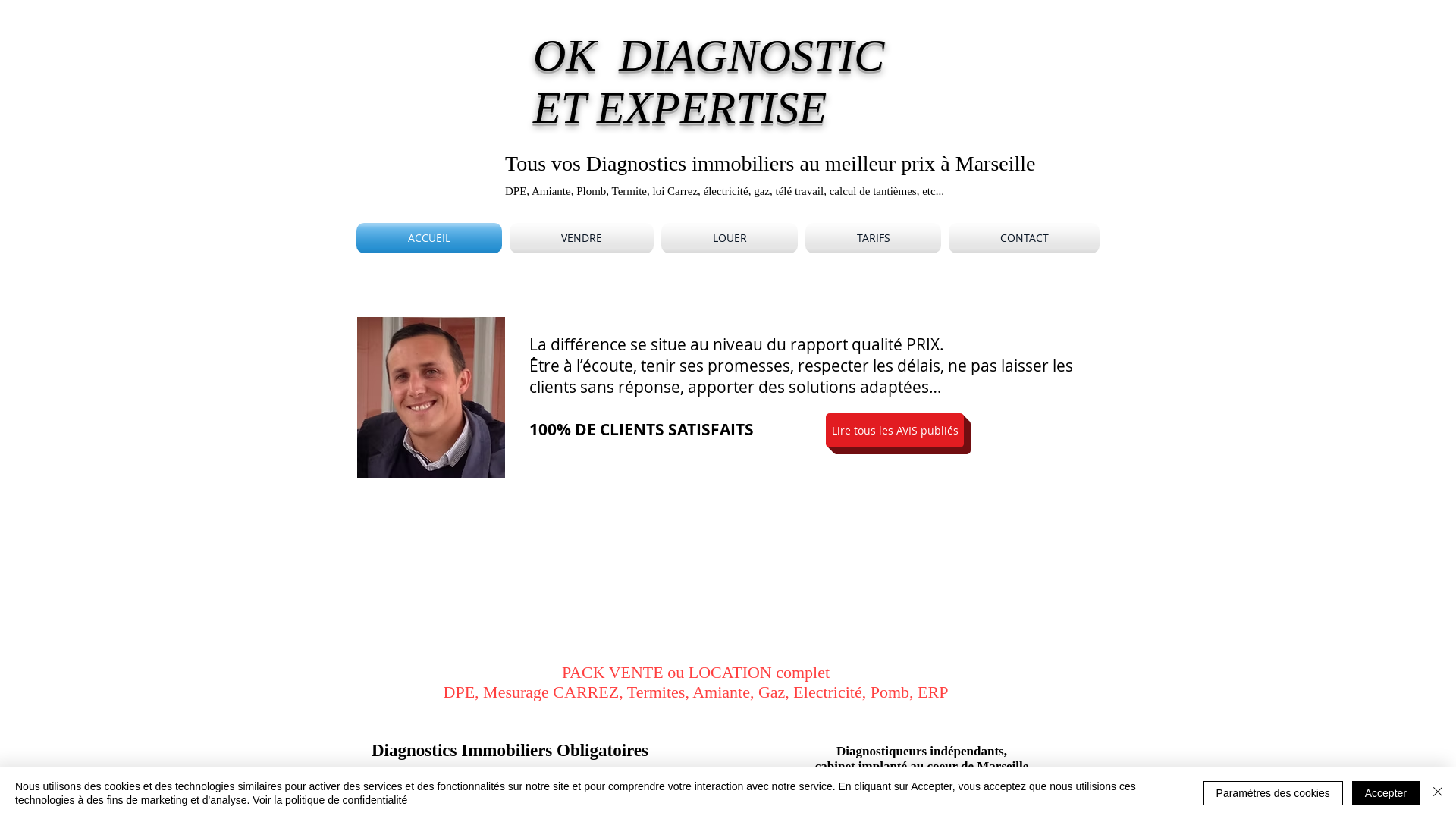 Capture d'écran de DIAGNOSTICS IMMOBILIERS MARSEILLE