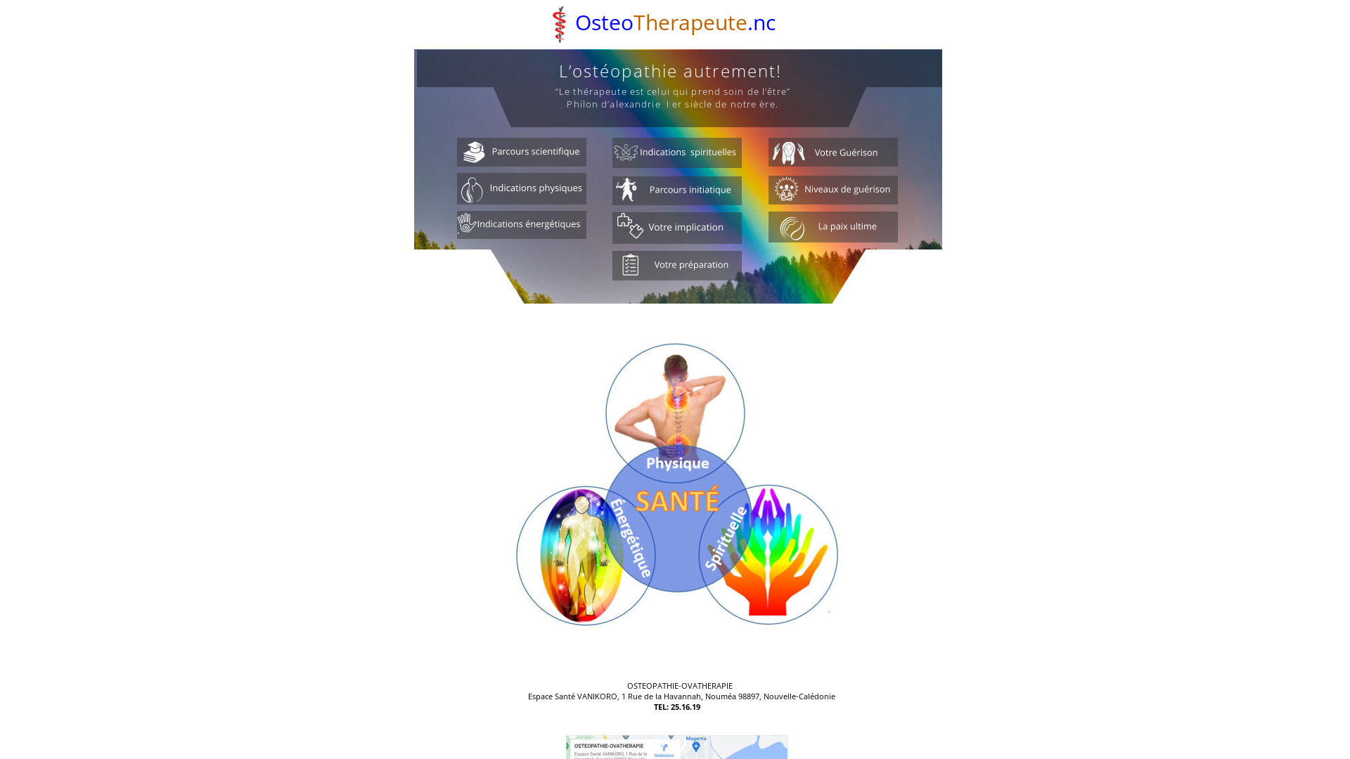 Capture d'écran de Ostéopathe ostéo Nouméa Nouvelle Calédonie 