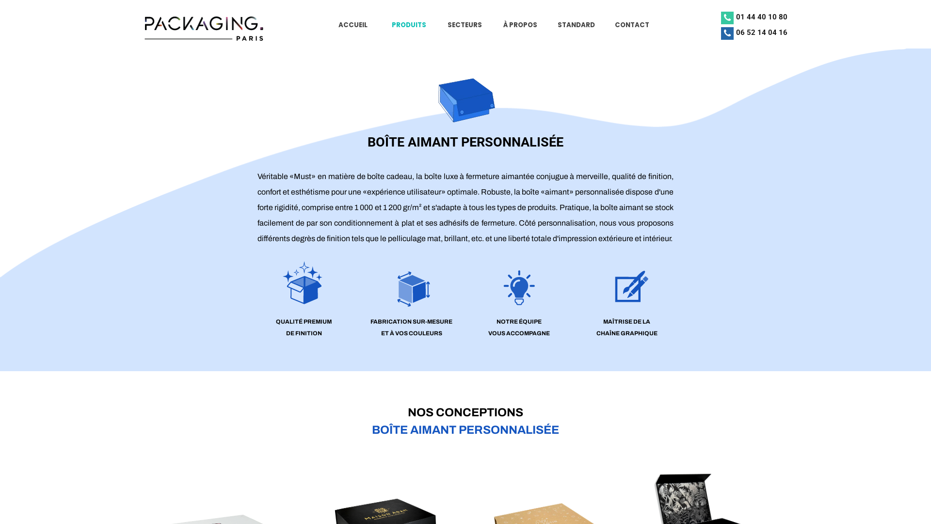 Capture d'écran de Packaging Boîte Aimant Personnalisée en Conception Sur Mesure & Full Print