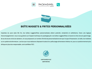 Boîte Nuggets Personnalisée & Boîte Frites Personnalisée à Vos Couleurs en Packaging Full Print