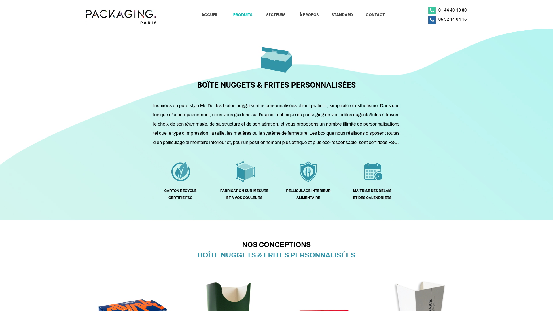 Capture d'écran de Boîte Nuggets Personnalisée & Boîte Frites Personnalisée à Vos Couleurs en Packaging Full Print