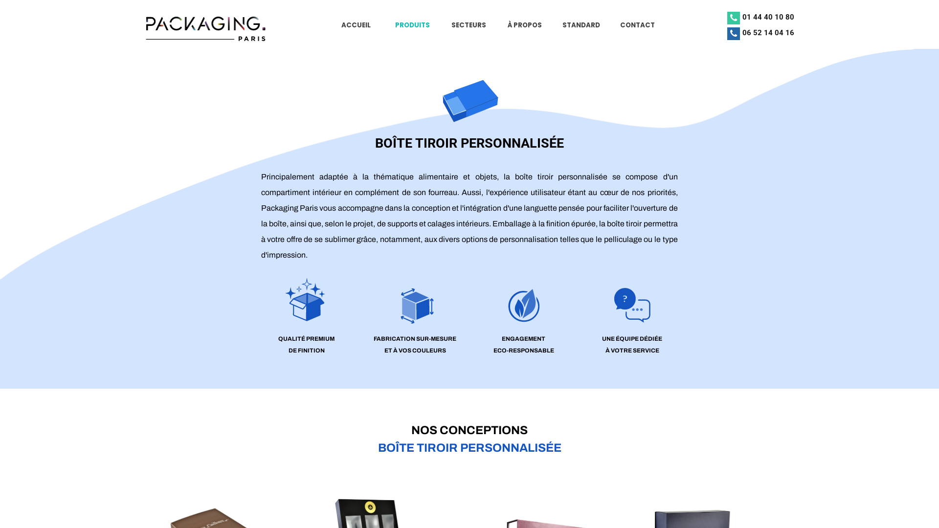 Boîte Tiroir Personnalisé en Packaging Sur Mesure