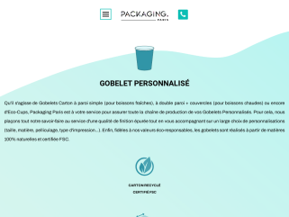 Packaging Gobelet Carton Personnalisé en Sur Mesure & en Packaging Full Print