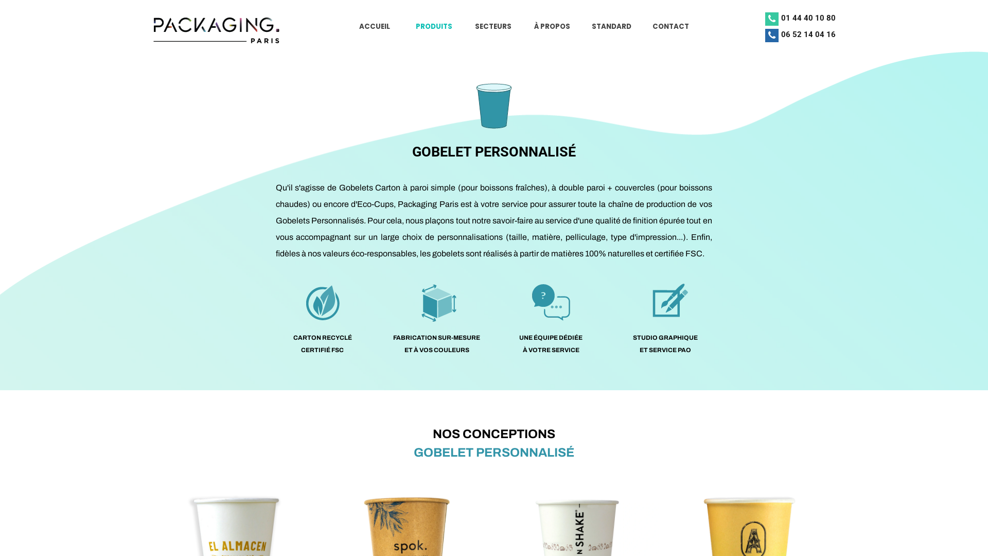 Packaging Gobelet Carton Personnalisé en Sur Mesure & en Packaging Full Print