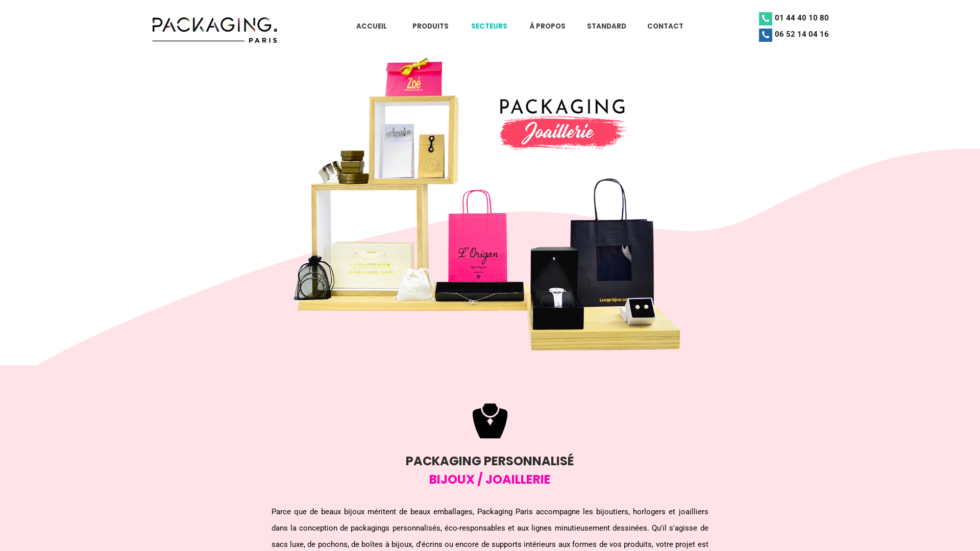 Capture d'écran de Packaging Paris, boîtes et emballages bijoux, bijouterie, luxe et joaillerie