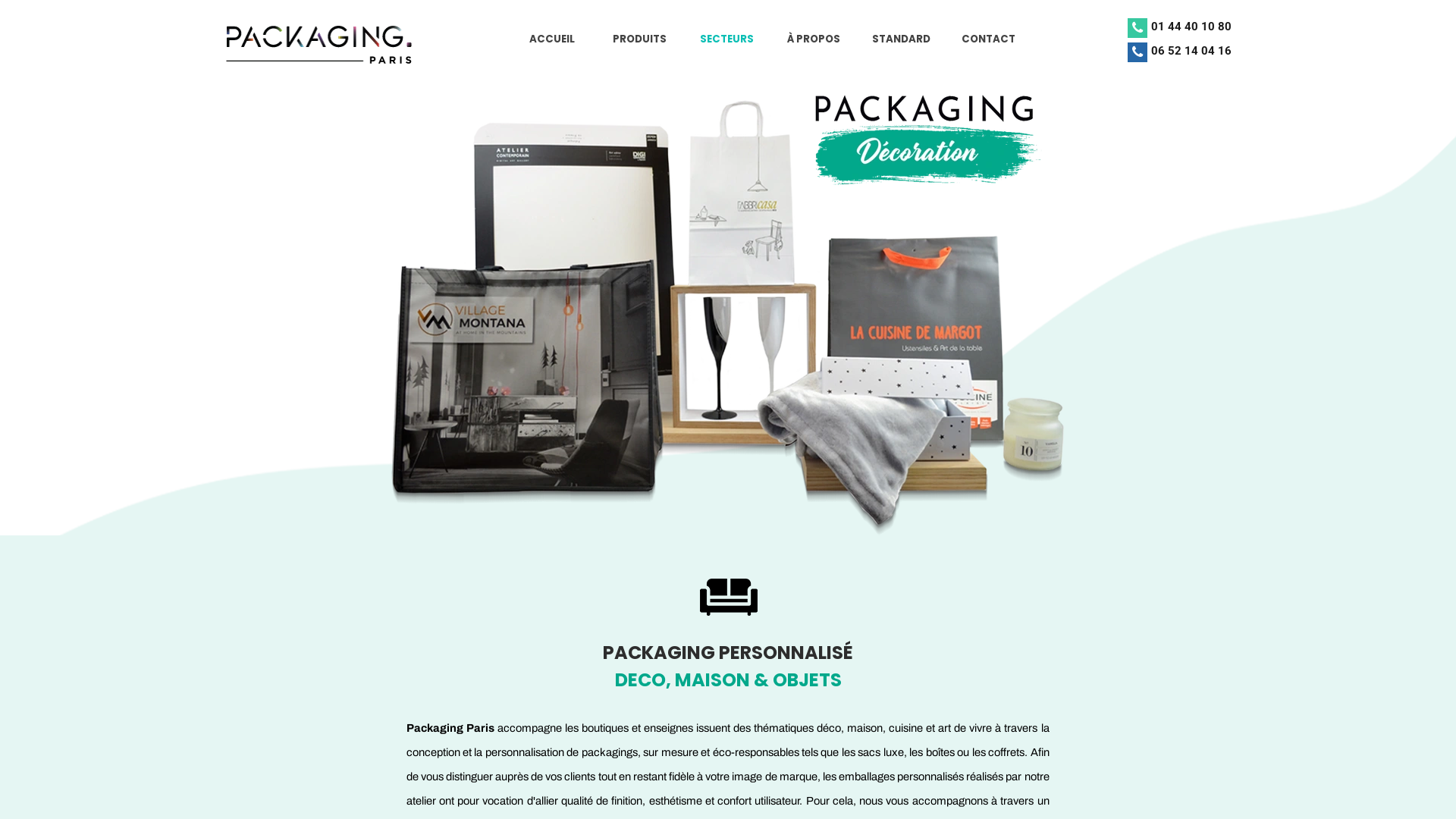 Capture d'écran de Packaging Paris, boîtes, sacs et emballages pour décoration, design et ameublement