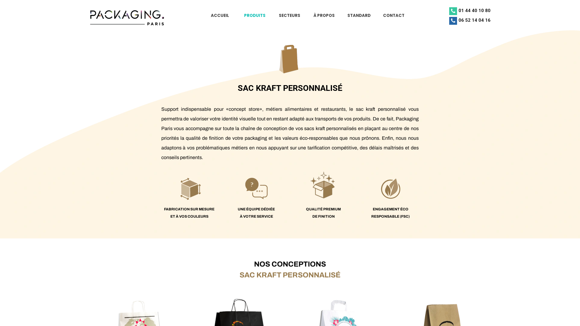 Capture d'écran de Sac Kraft Personnalisé en Conception Sur Mesure