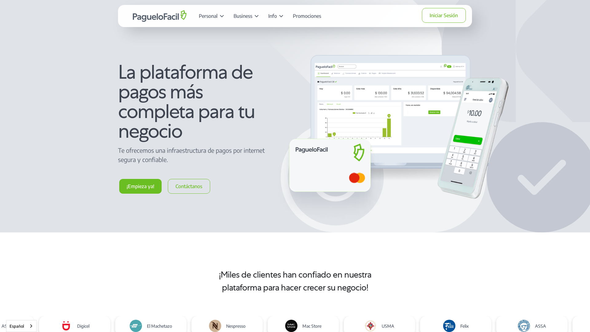 Capture d'écran de Payfacil.com