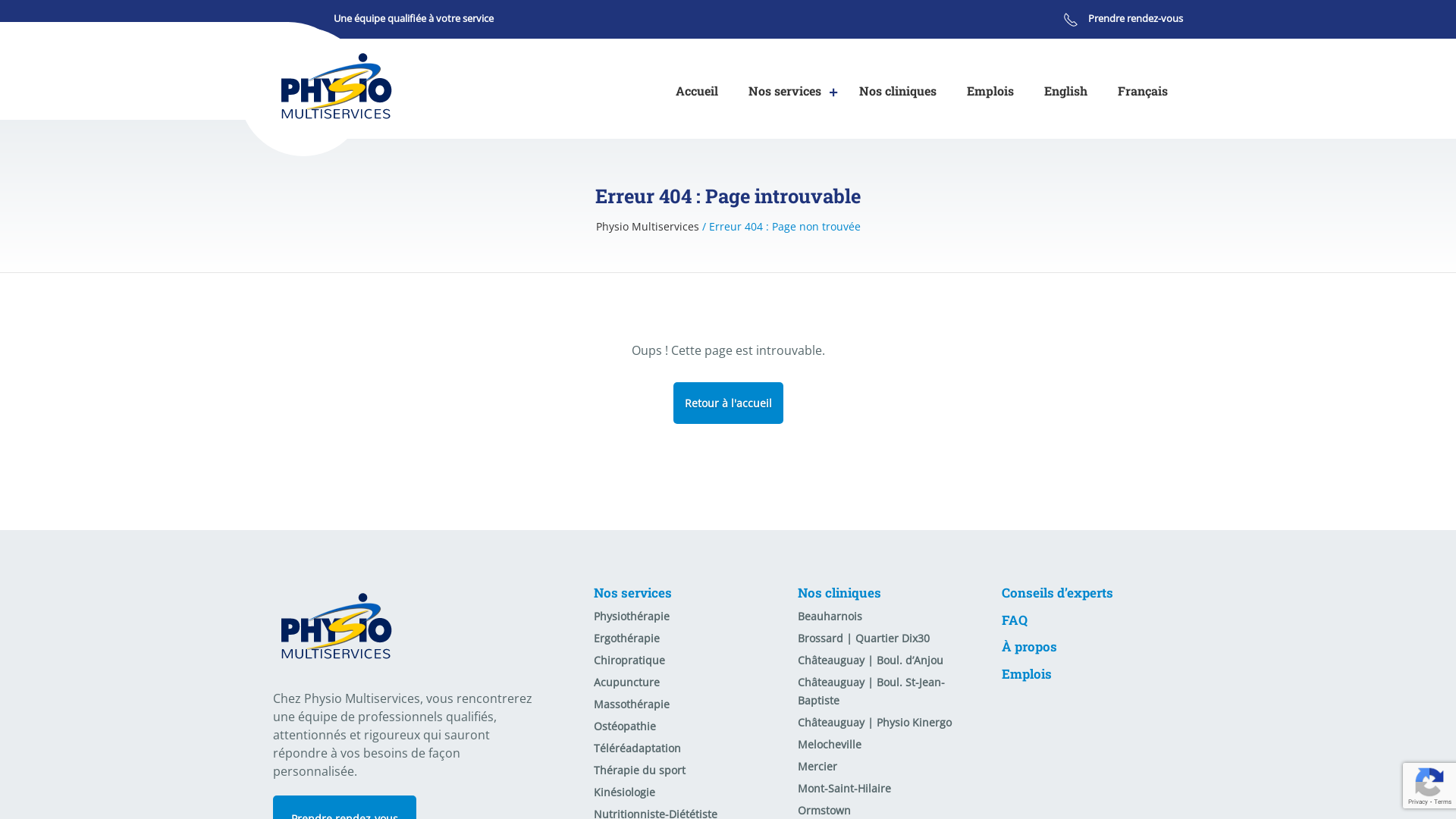 Capture d'écran de Physio Multiservices Châteauguay