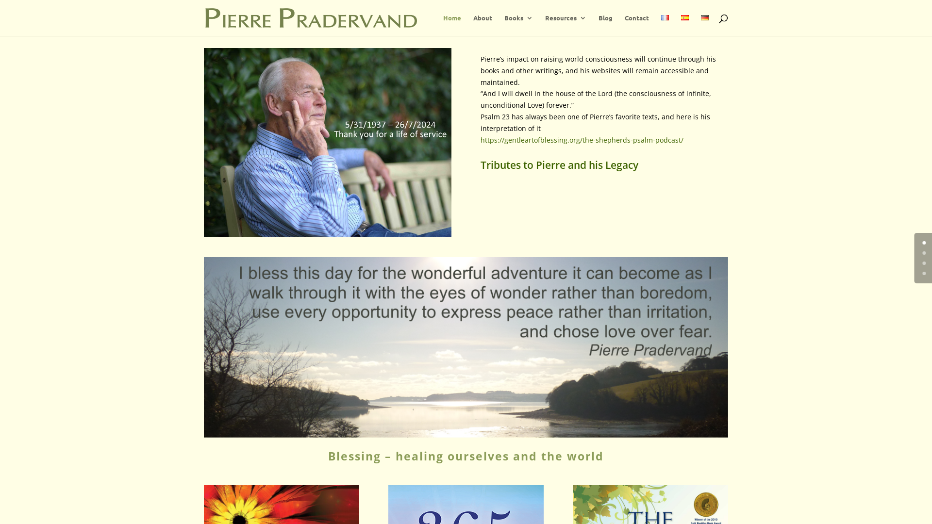 Capture d'écran de Pierre Pradervand's Blessings site