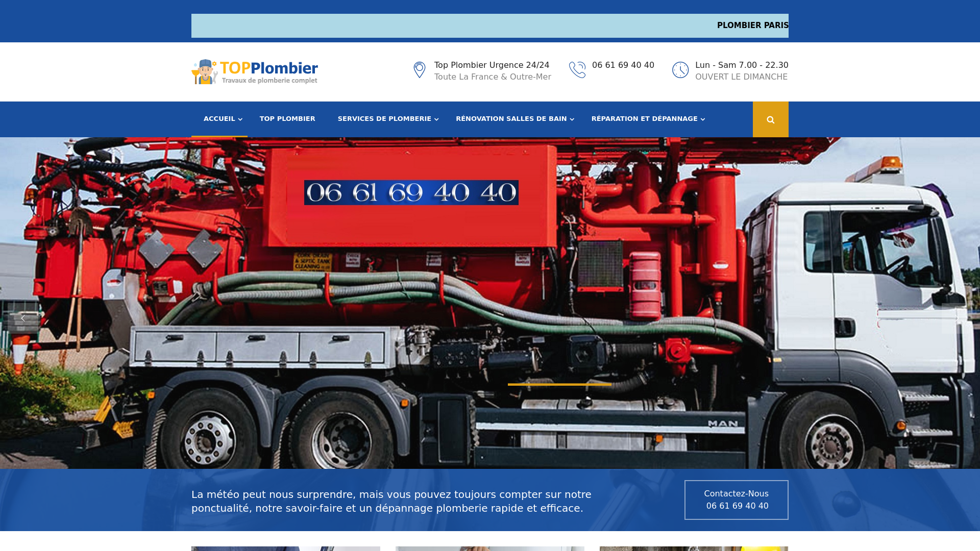 06 61 69 40 40 - Plombier Paris – Dépannage Installation Urgent 24h/7j | Débouchage WC, Évier, Égout