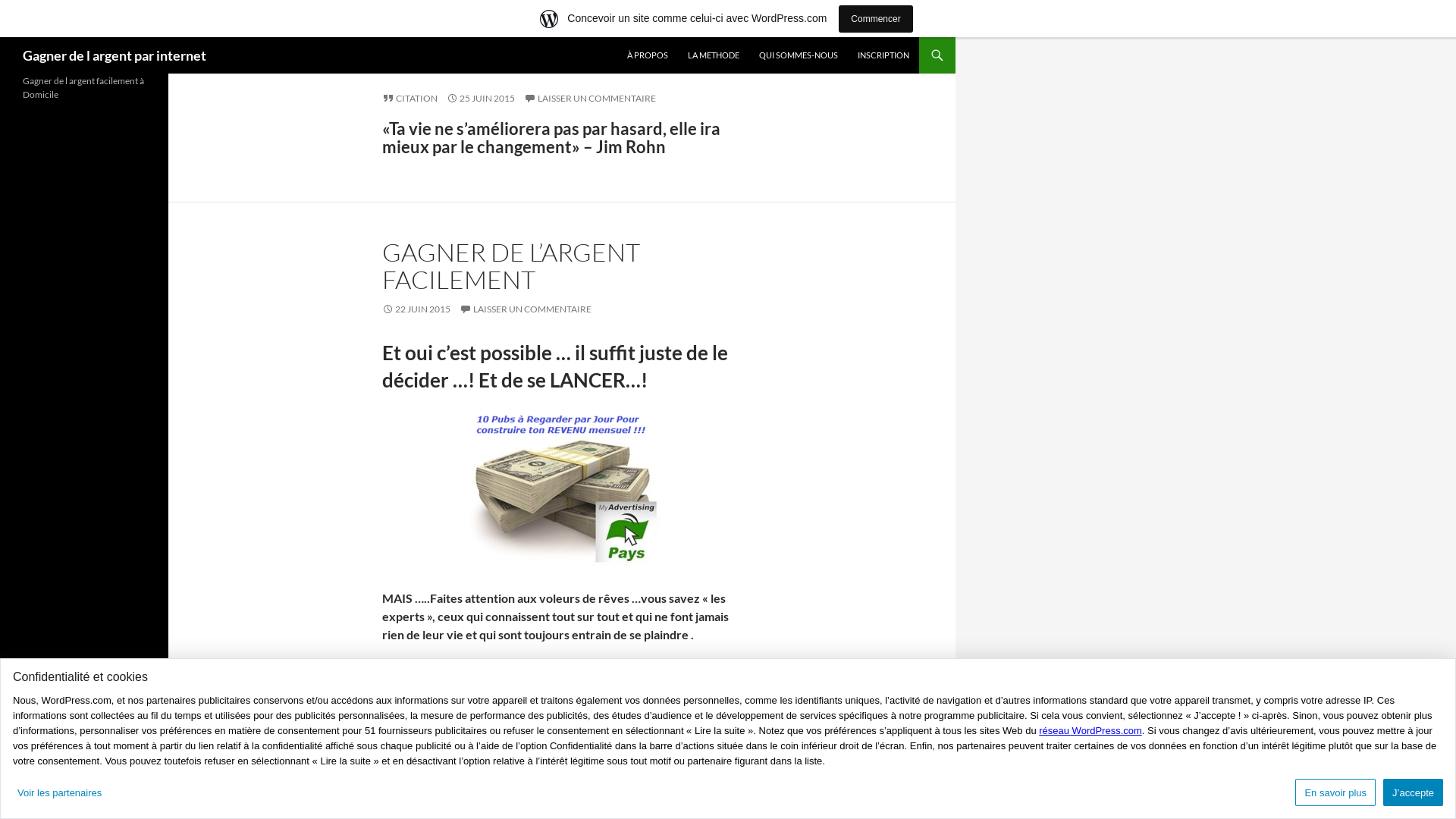 Capture d'écran de Gagner de l'argent par Intenret