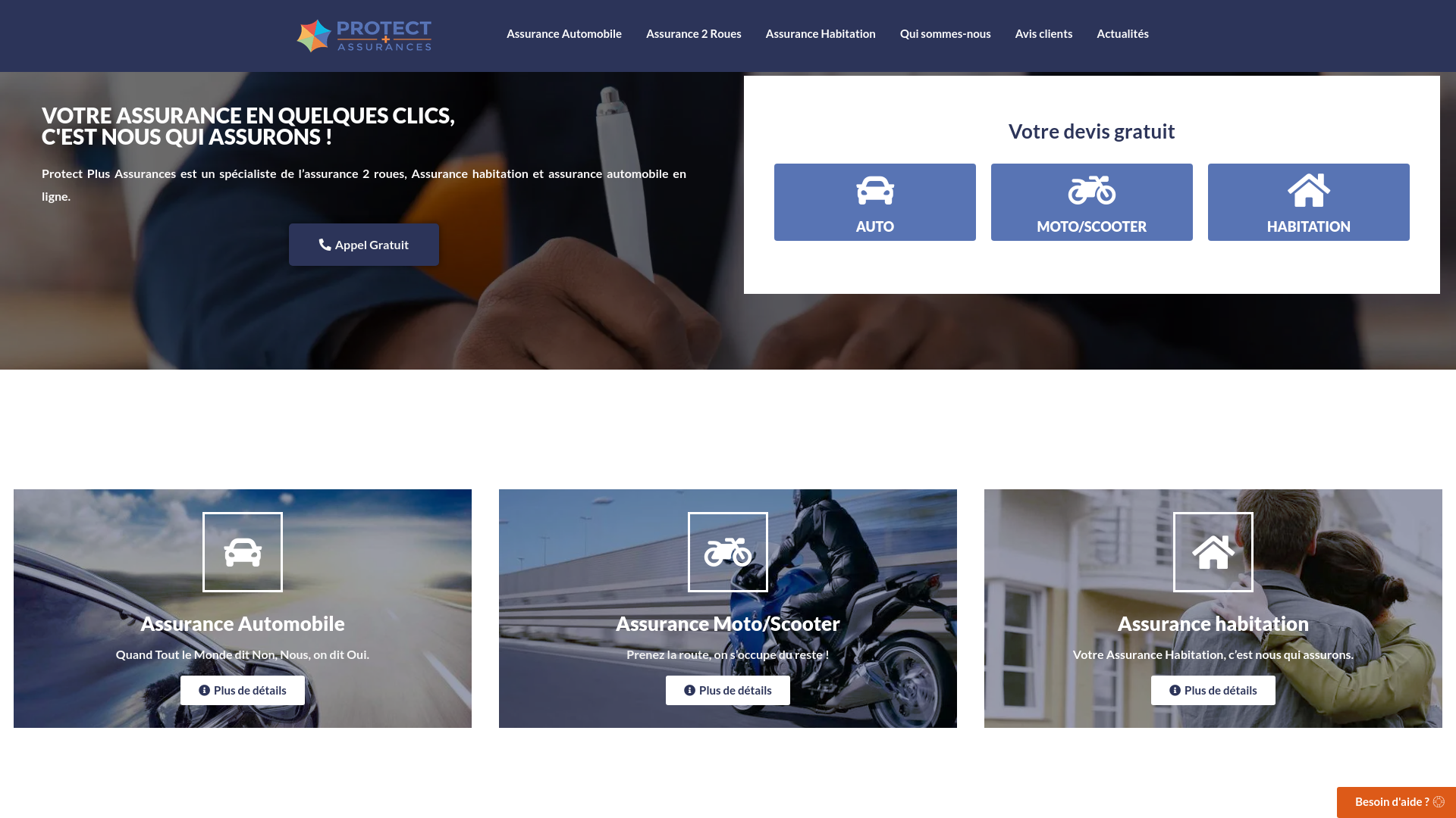 Capture d'écran de Protect plus assurances