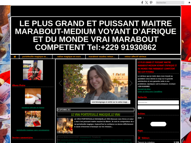 LE PLUS GRAND ET PUISSANT MAITRE MARABOUT-MEDIUM VOYANT D’AFRIQUE ET DU MONDE VRAI MARABOUT COMPETENT Tel:+229 91930862