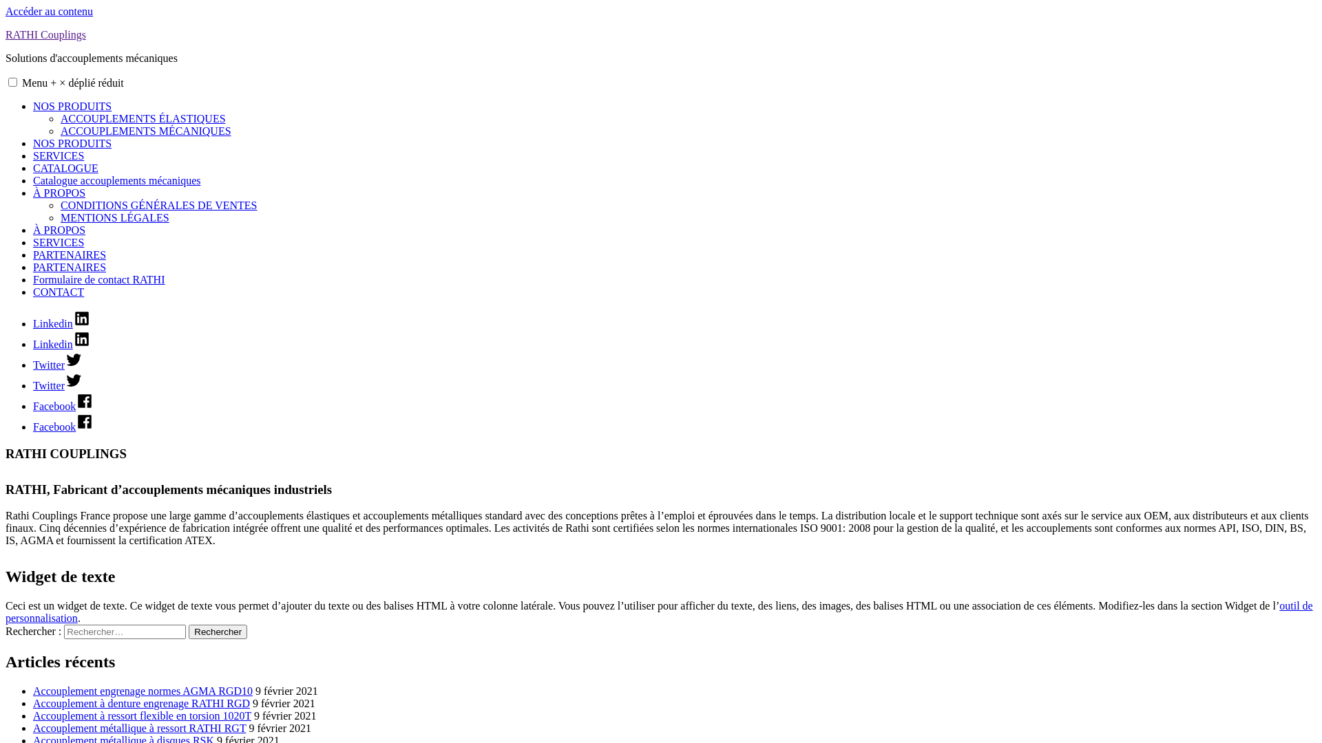 Capture d'écran de Accouplement mécanique élastique RATHI fabricant d'accouplement élastique mécanique, accouplement flexible, accouplement mécanique rigide et accouplement hydraulique.