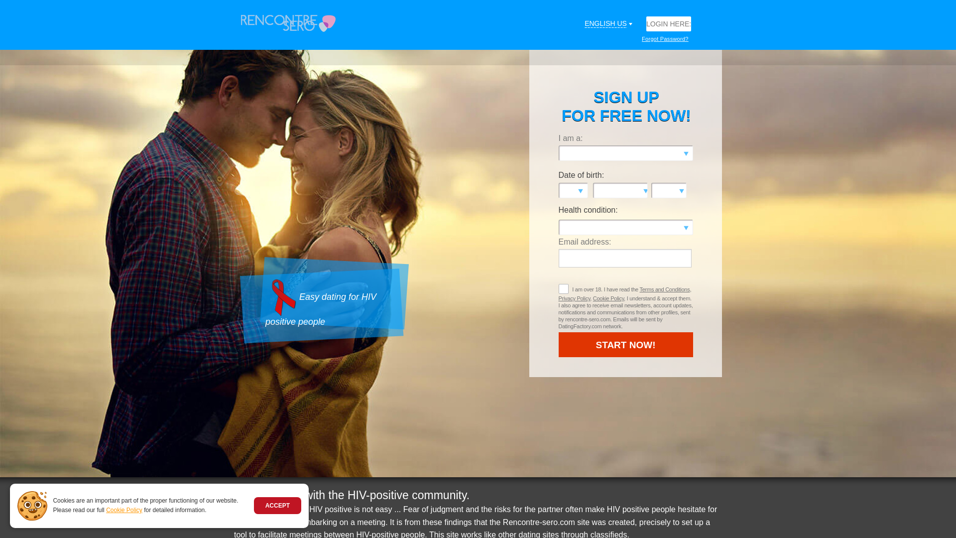 Capture d'écran de Site de gratuit pour séropositif, hétéro, gay ou lesbienne