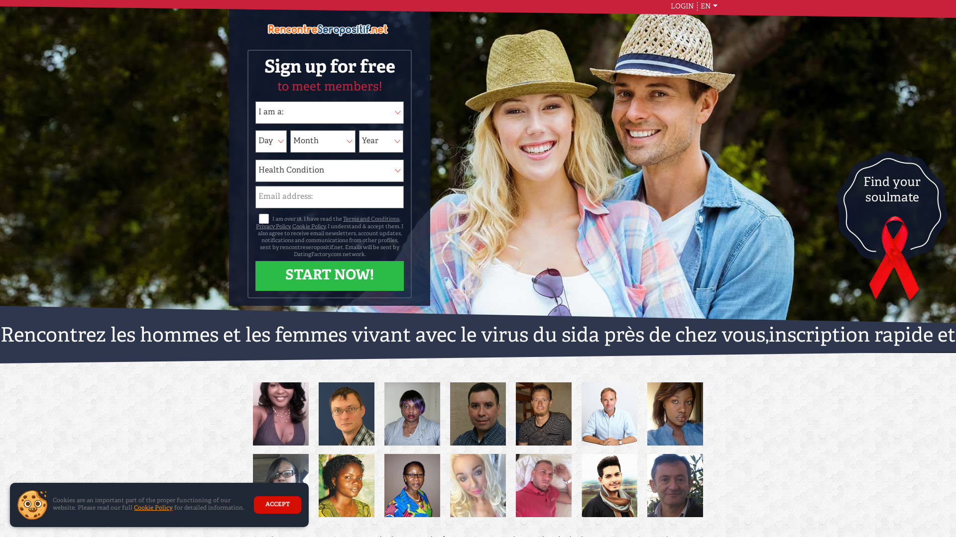 Capture d'écran de  Le site de rencontre pour les séropositifs à la recherche de l'âme soeur