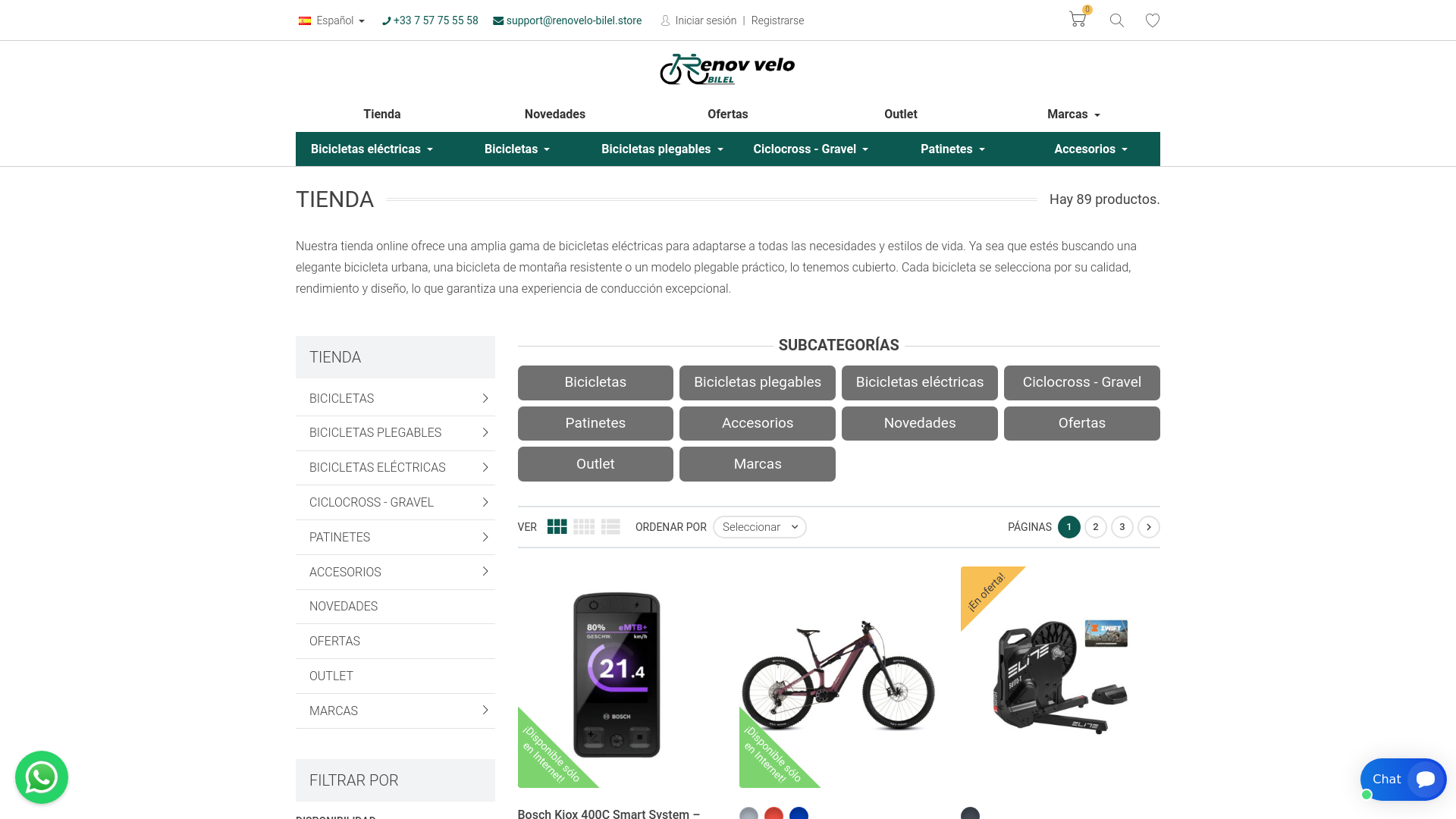 Capture d'écran de Tienda de bicicletas eléctricas de alto rendimiento