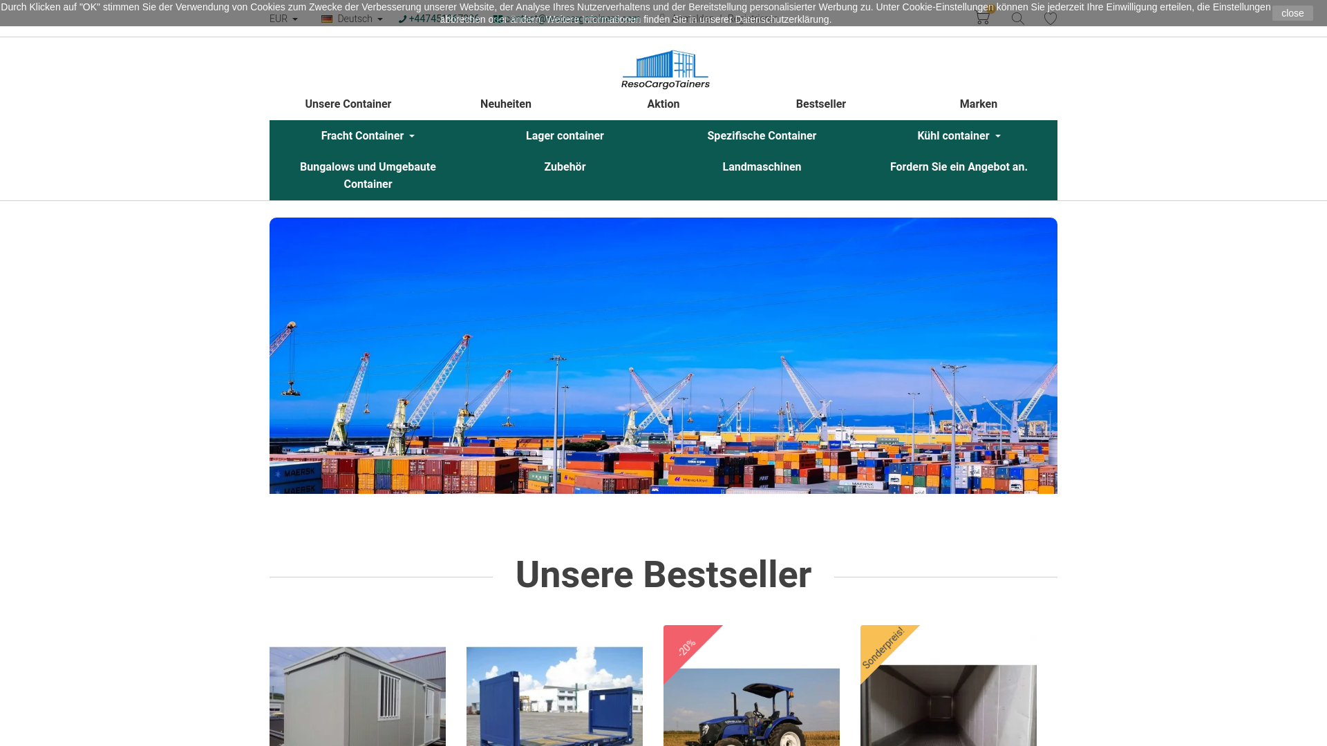 Capture d'écran de Kaufen Sie qualitätszertifizierte Behälter – ISO-Standards und Konformität garantiert
