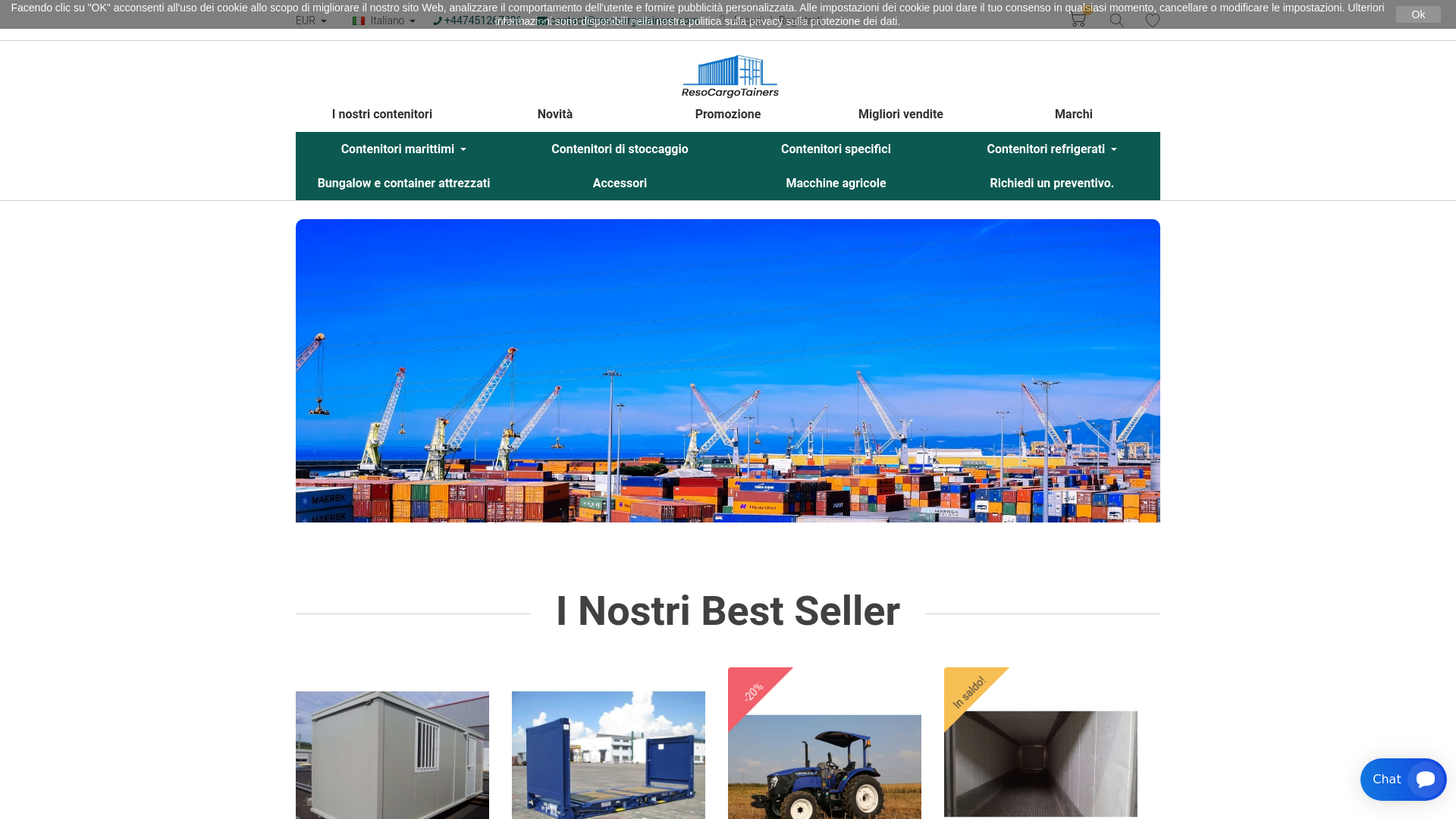 Capture d'écran de Acquista contenitori certificati di qualità: standard ISO e conformità garantiti