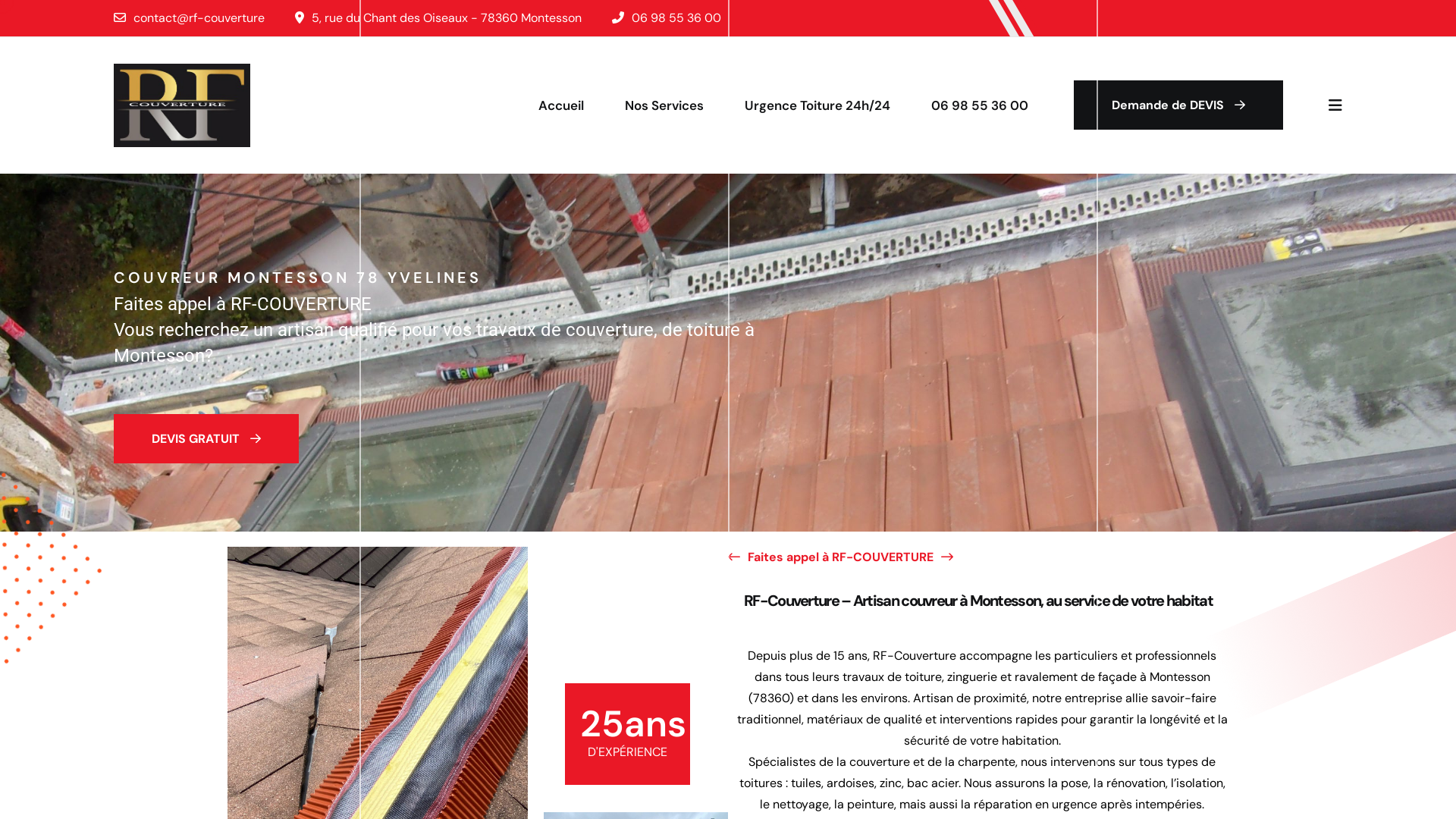 Capture d'écran de Couverture zinc Chatou - ENTREPRISE RF-Couverture  : isolation couverture, Le Vesinet, Reuil Malmaison, 78, demoussage entretien couverture, ravalement peinture, charpente