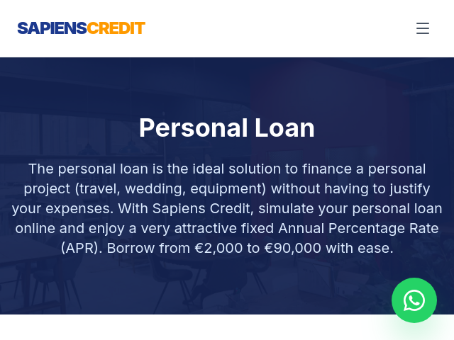 Personal Loan Online &ndash; Sapiens Credit