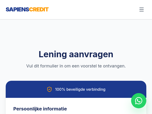 Lening Aanvragen Online &ndash; Sapiens Credit