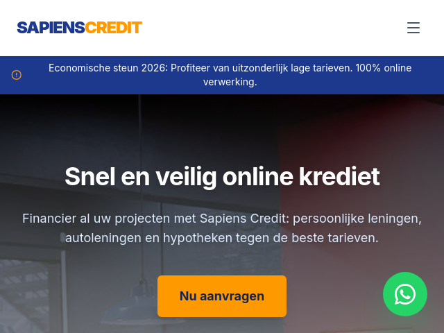 Sapiens Credit &ndash; Persoonlijke Leningen en Online Financiering