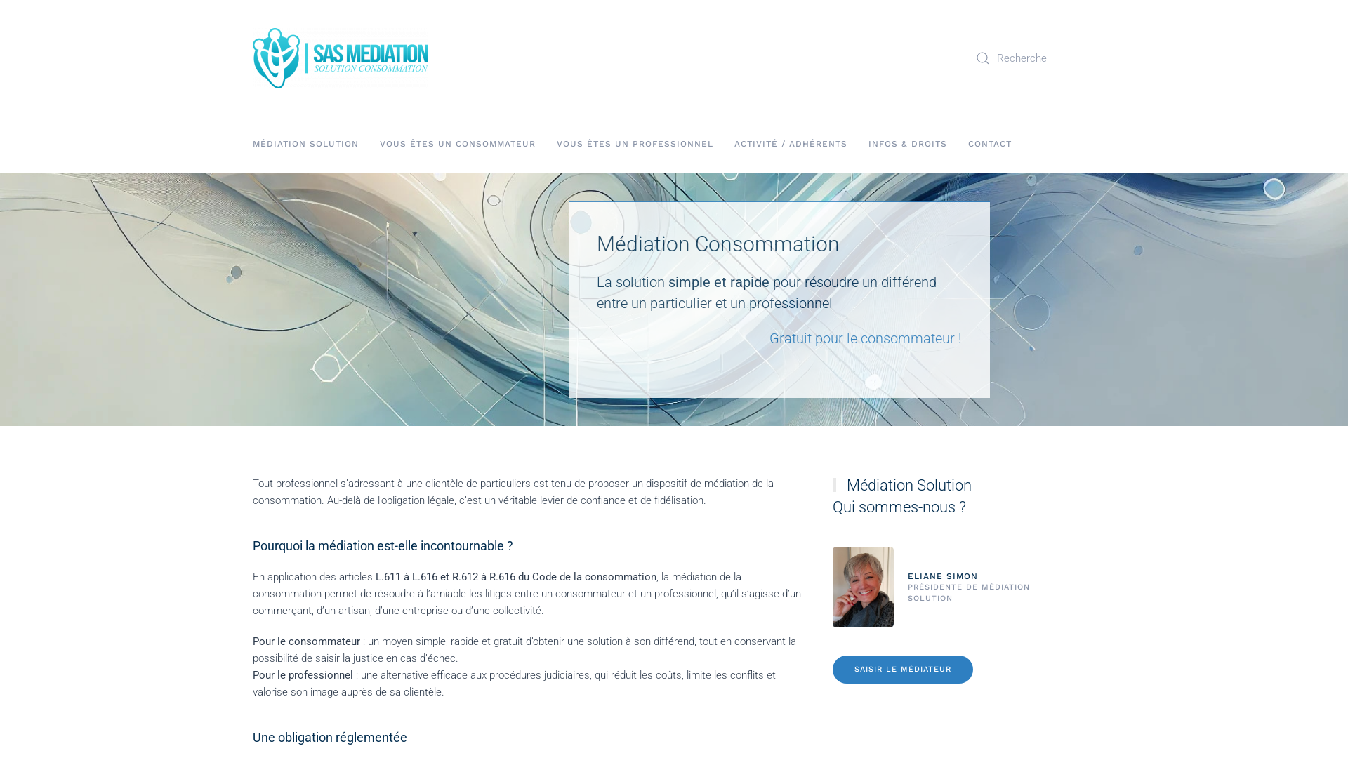 Capture d'écran de Médiation Consommation