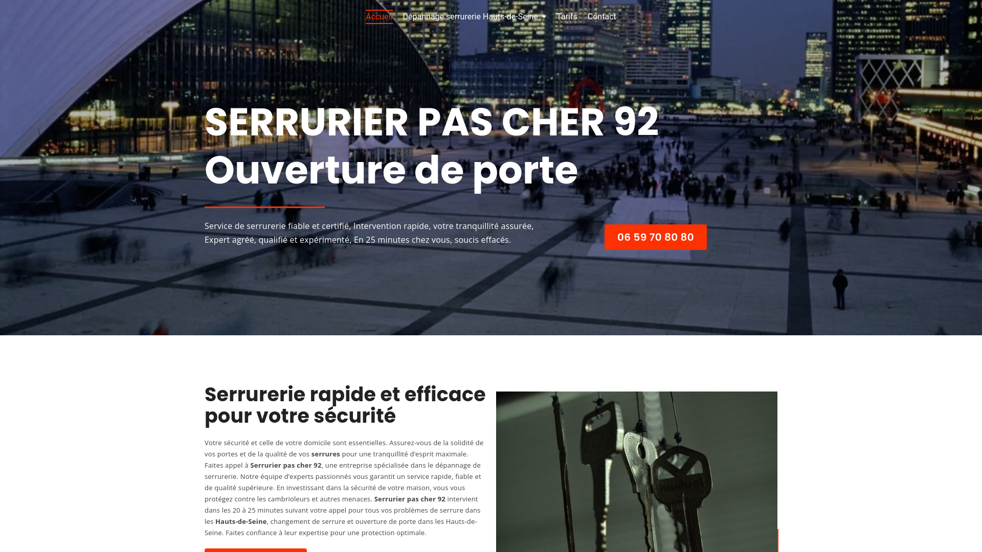 Capture d'écran de Serrurier pas cher 92