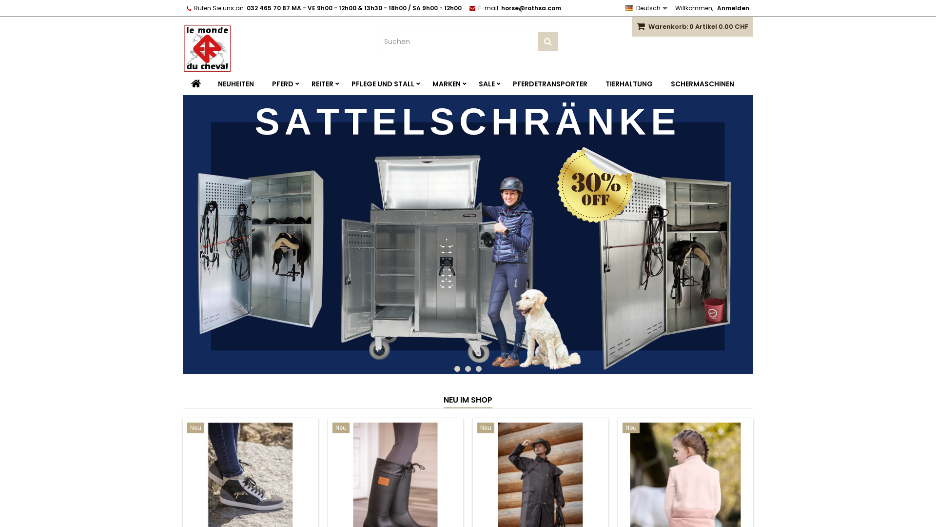 Capture d'écran de Die Welt des Pferdes - Le Monde du Cheval
Ihr Reitsportgeschäft im Herzen des schweizer Juras. Auf einer Fläche von 500 m2 finden Sie alle Pferdesport Disziplinen. Vom Shetlandpony über Voll