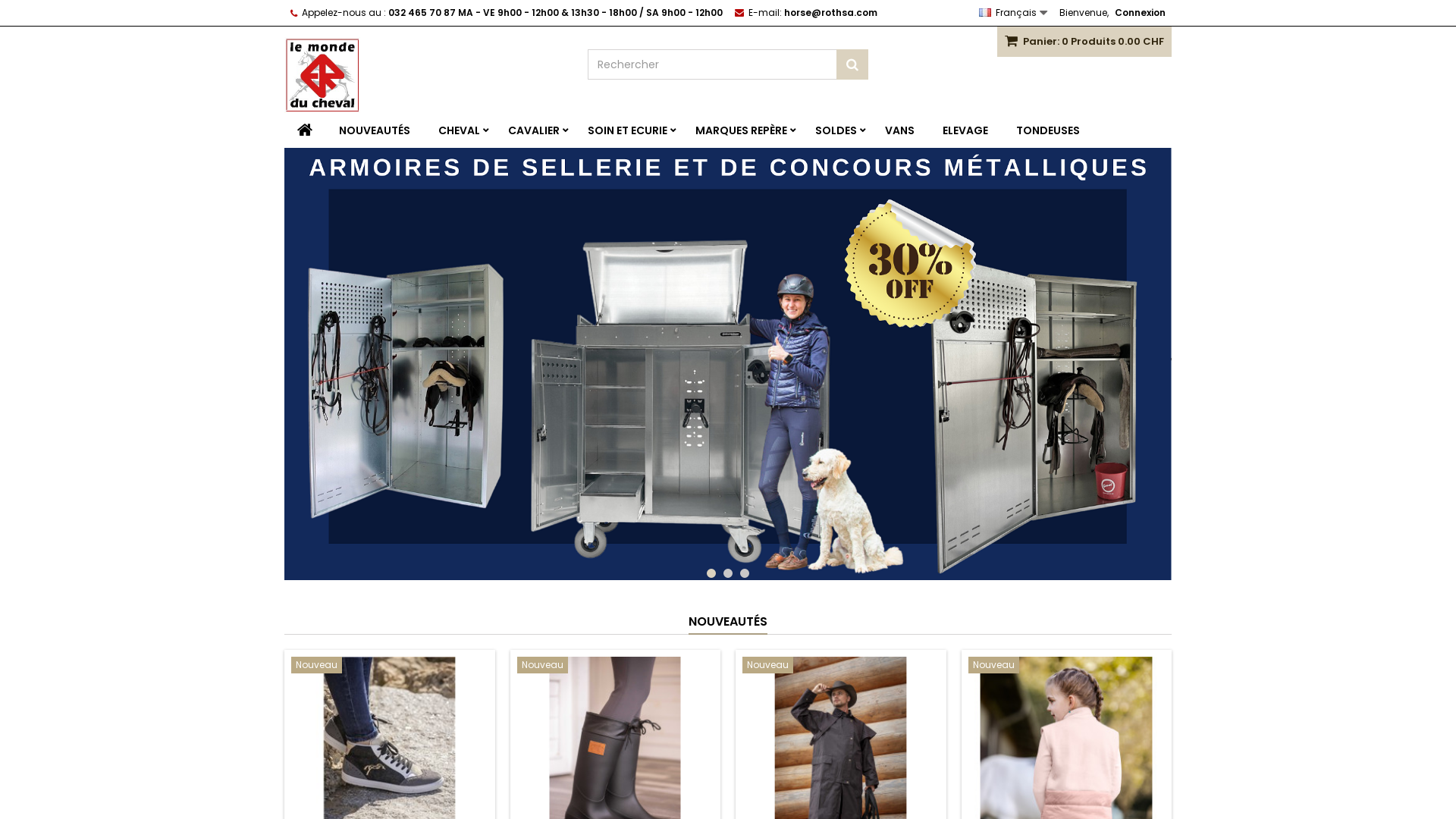 Equitation Le Monde Cheval
Matériel d'équitation, 10 000 articles pour cheval, cavalier et écurie.