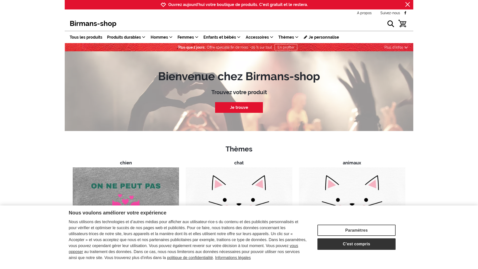 Capture d'écran de BIRMANS SHOP: Boutique de vêtements en ligne Hommes, Femmes et Enfants