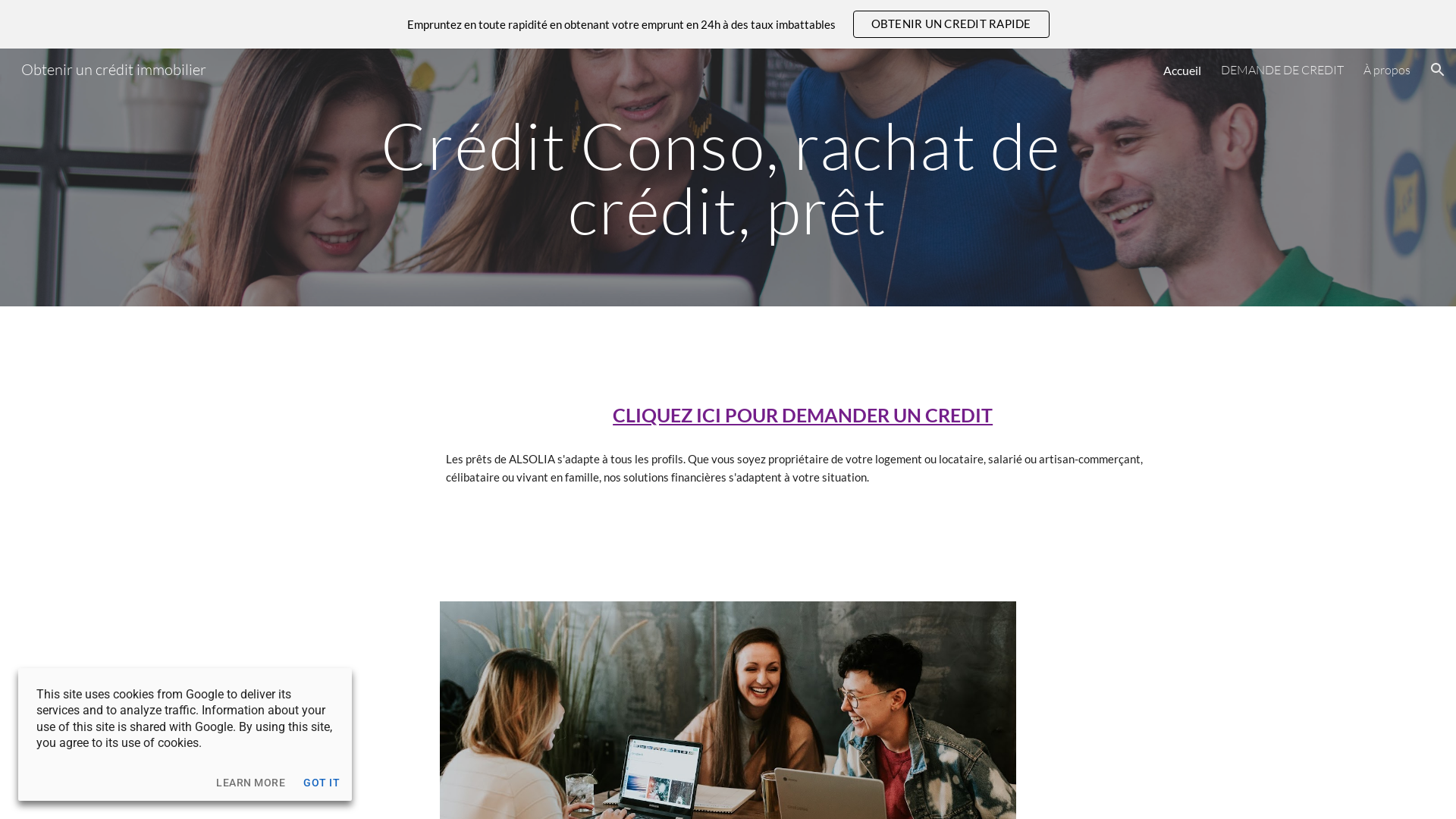 Capture d'écran de Crédit en ligne : Crédit Conso, rachat de crédit, prêt - Financez vos projets personnels - Crédit consommation, prêt personnel, rachat de crédit