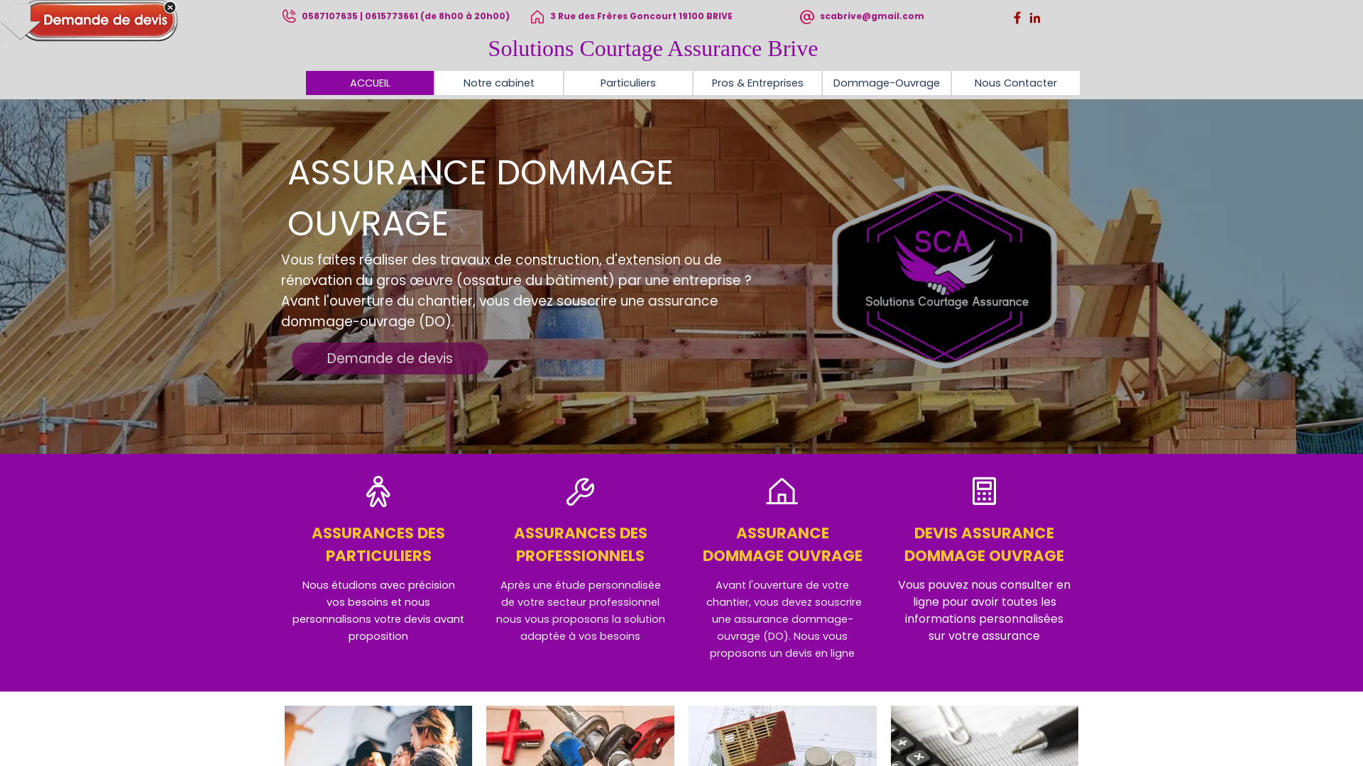 Capture d'écran de Courtier en assurances Brive , Assurance dommage ouvrage  Brive  