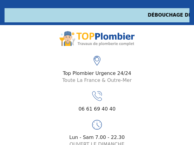 Capture d'écran de ☎ 06 61 69 40 40 - DÉBOUCHAGE CANALISATION & VIDANGE FOSSE SEPTIQUE  –  VIDANGE DE BAC A GRAISSE  INTERVENTION RAPIDE