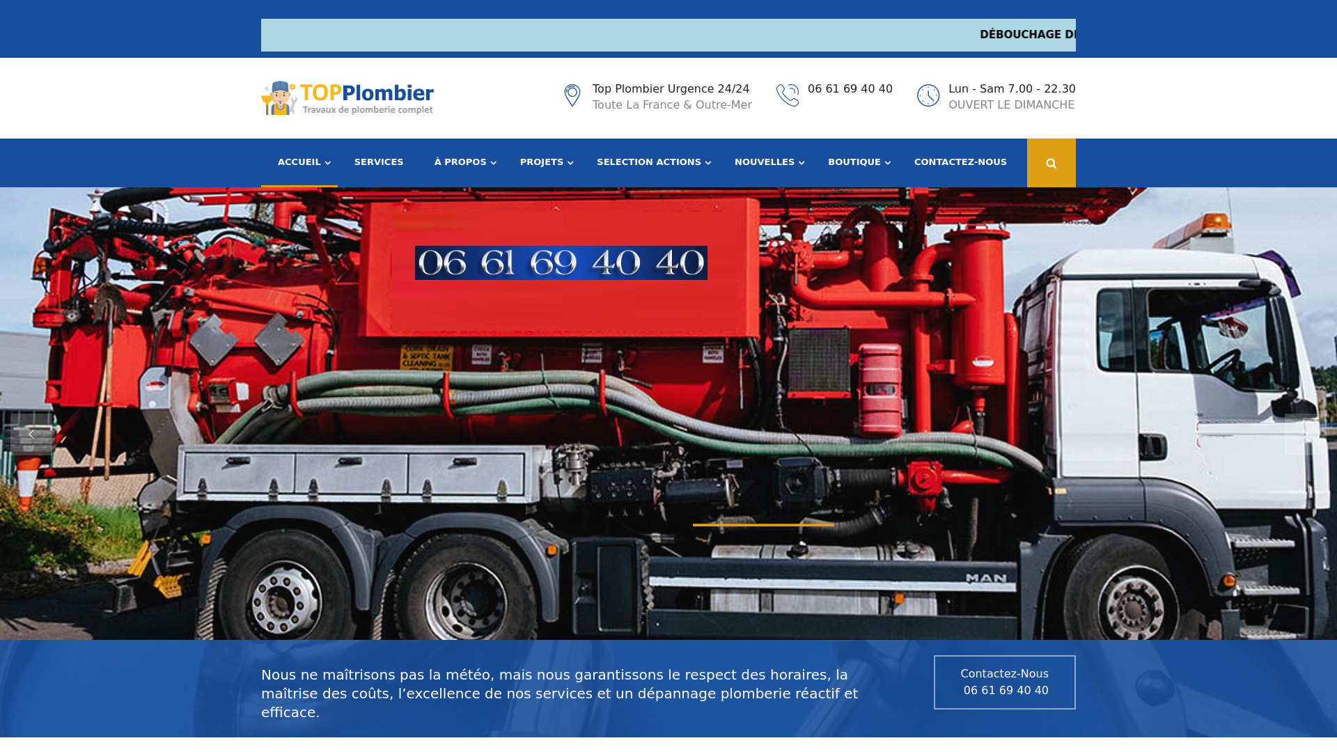 ☎ 06 61 69 40 40 - DÉBOUCHAGE CANALISATION & VIDANGE FOSSE SEPTIQUE  –  VIDANGE DE BAC A GRAISSE  INTERVENTION RAPIDE