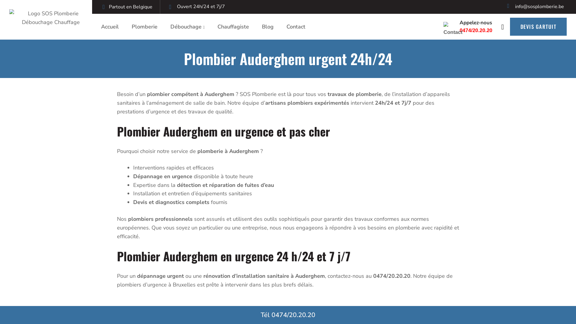 Capture d'écran de Plombier Auderghem Dépannage Urgent SOS Plomberie 7j/7