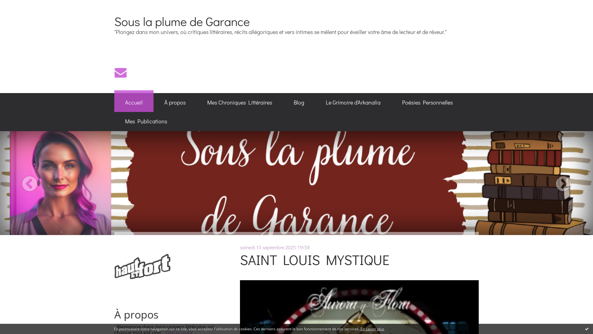 Capture d'écran de Sous la plume de Garance