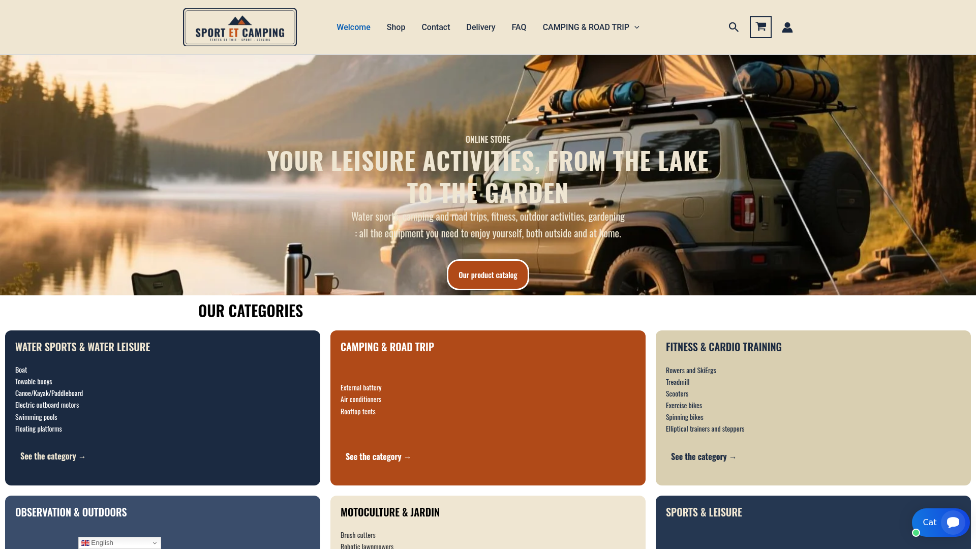 Boutique en ligne de la société SPORT ET CAMPING articles de sport et de camping
