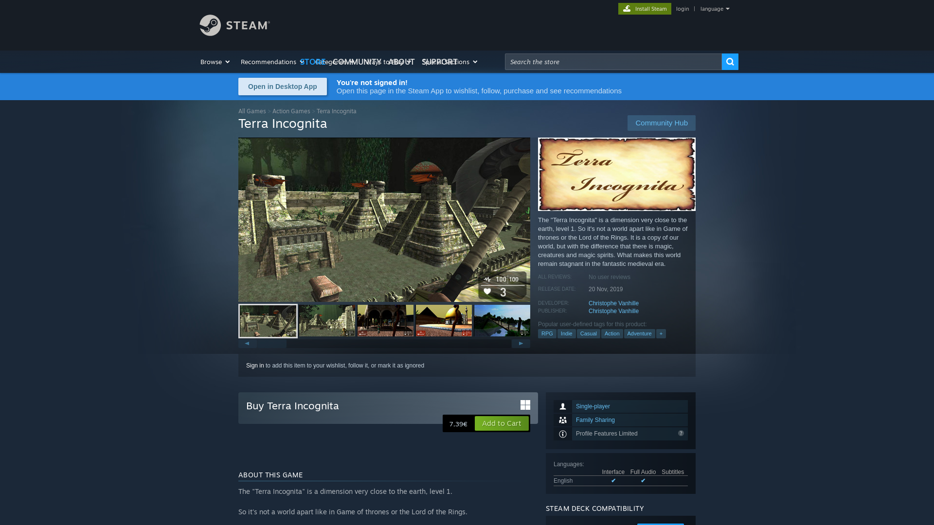 Capture d'écran de Terra Incognita - Jeu-Vidéo Steam