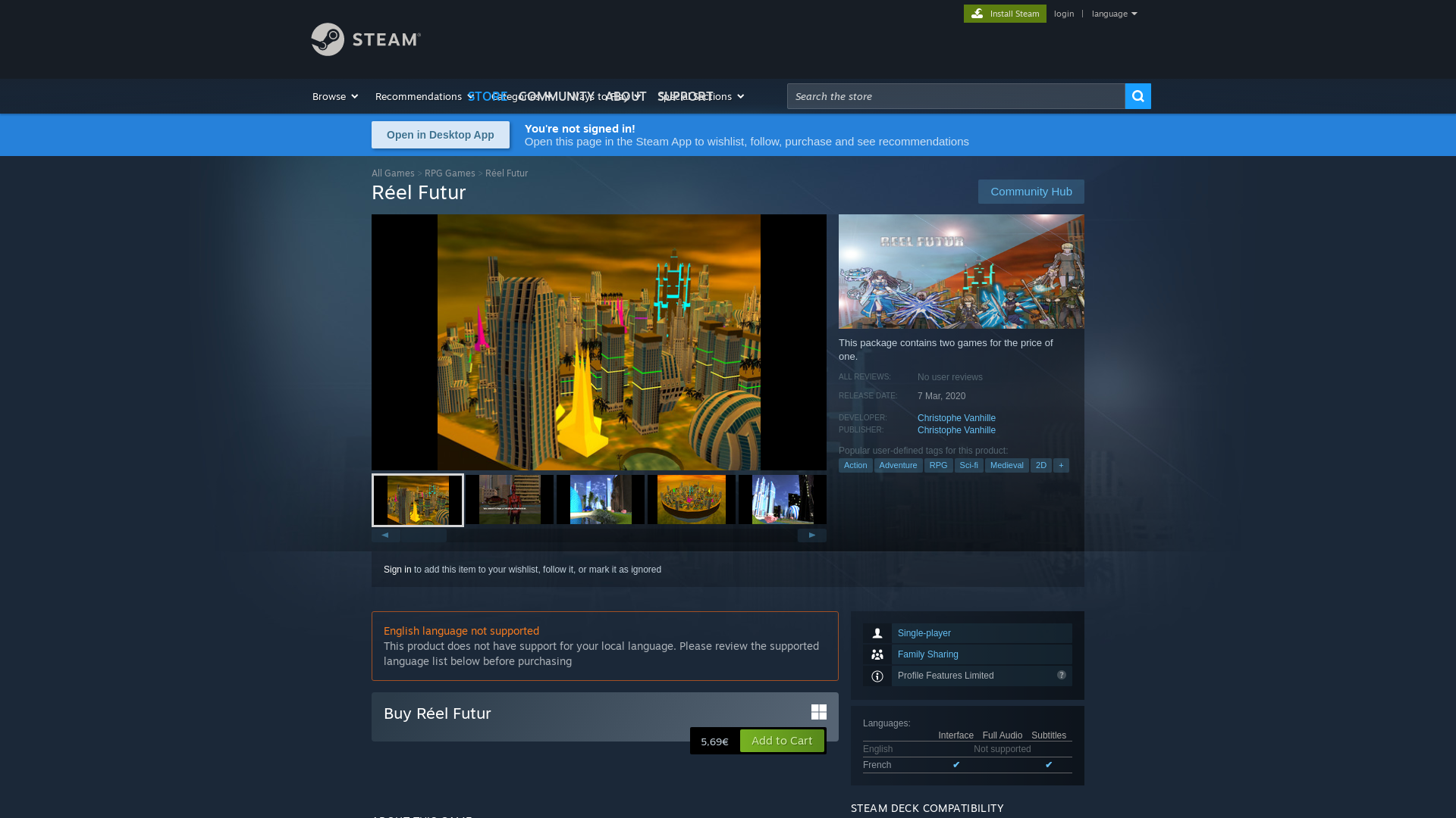 Capture d'écran de Réel Futur - Jeu Vidéo Steam