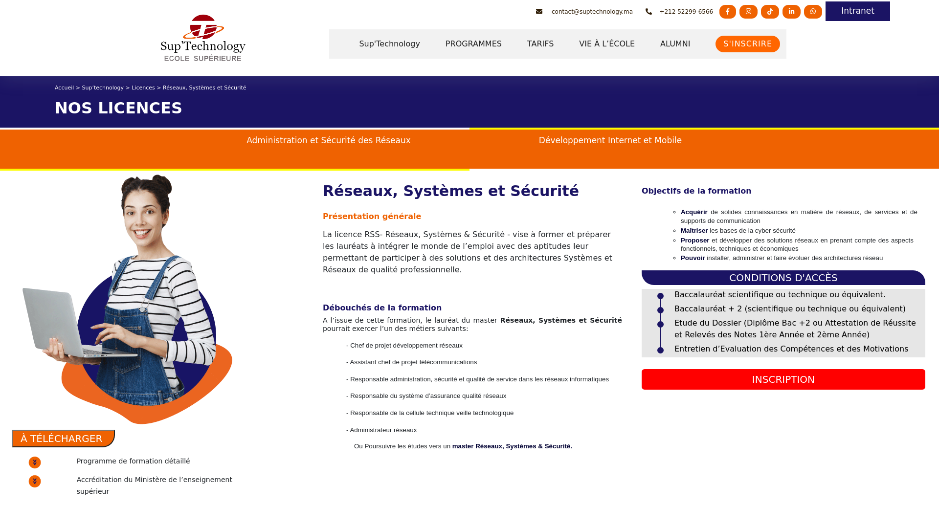 Capture d'écran de Licence réseaux Systèmes et Sécurité